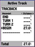 Garmin GPSMAP76S GPS receiver active route page