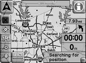 Lowrance iWay 500c map mode