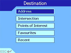 Navman iCN 630 destination page
