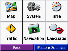 Garmin StreetPilot c340 map page