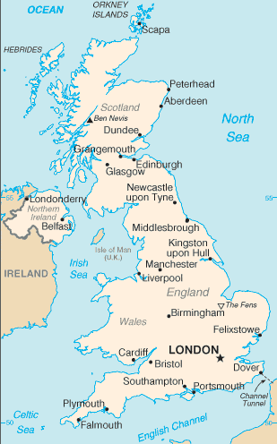 map of England