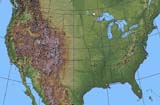 United States shaded relief map