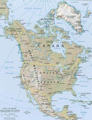 labeled map of north america