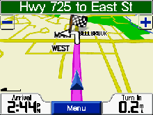 Garmin StreetPilot c340 route page