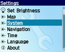 Garmin StreetPilot i3 map page