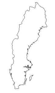 blank Sweden map