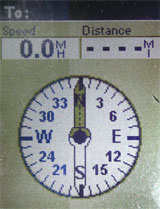 Magellan eXplorist 100 GPS receiver compass screen