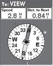 Magellan eXplorist 210 GPS receiver compass screen