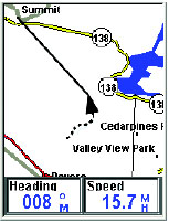 Magellan eXplorist 500 GPS receiver map screen