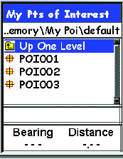 Magellan eXplorist 500 GPS receiver my POI screen